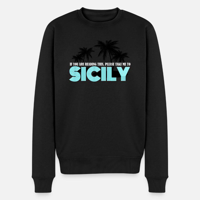 Vacances en Sicile - Pull Premium bio Homme - noir