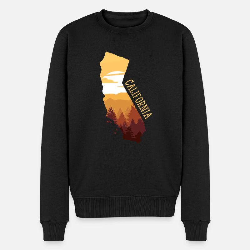 california - Männer Premium Bio Pullover - Schwarz
