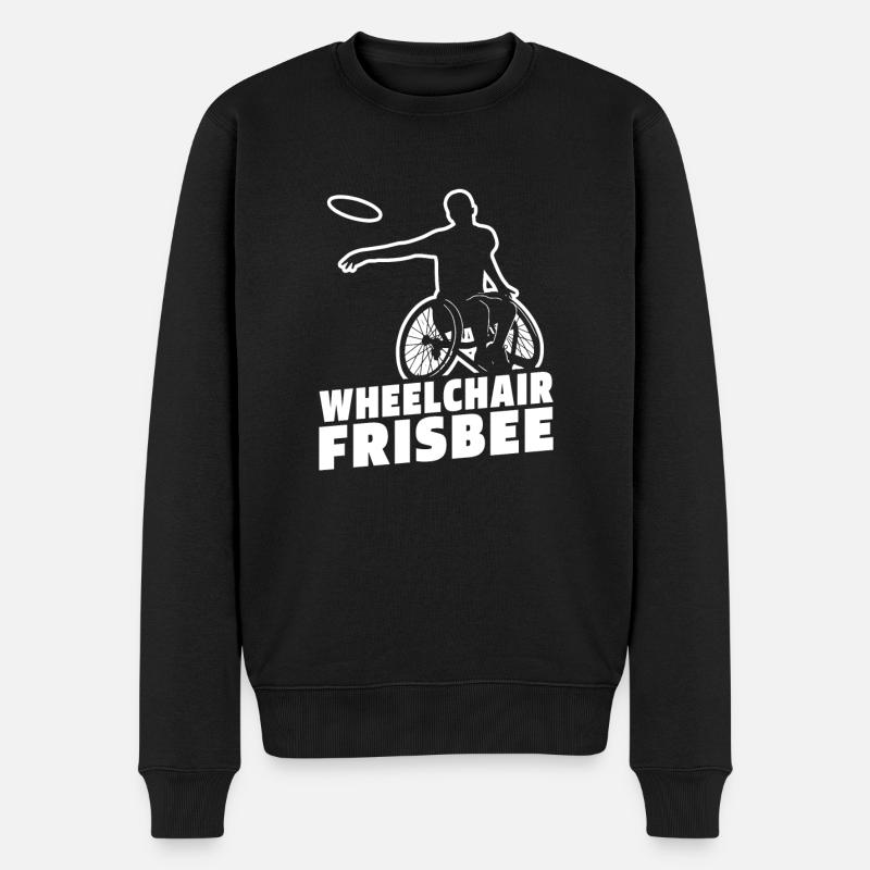 Frisbee Rollstuhl - Männer Premium Bio Pullover - Schwarz