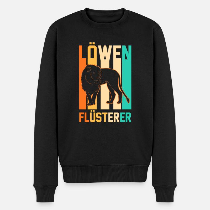 Löwe Löwen - Männer Premium Bio Pullover - Schwarz