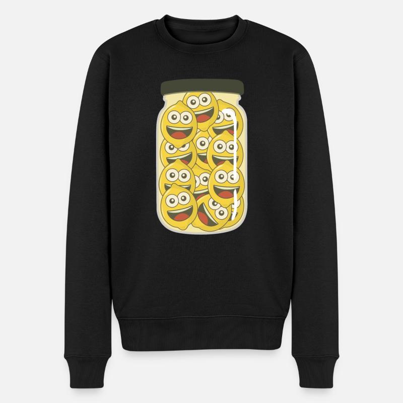 Zitronen im Glas Zitrone - Männer Premium Bio Pullover - Schwarz