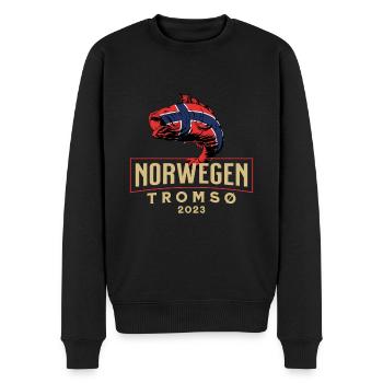 Angelurlaub Angeltour in Norwegen Tromsø - Männer Premium Bio Pullover - Schwarz - Vorne - Nico (187cm)