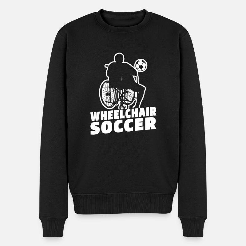 Fußball Fußballer Rollstuhl - Männer Premium Bio Pullover - Schwarz