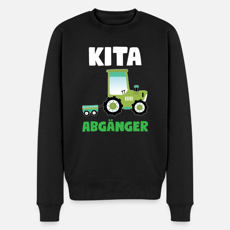 Kita Abgänger Traktor Kindergarten Geschenk - Männer Premium Bio Pullover - Schwarz