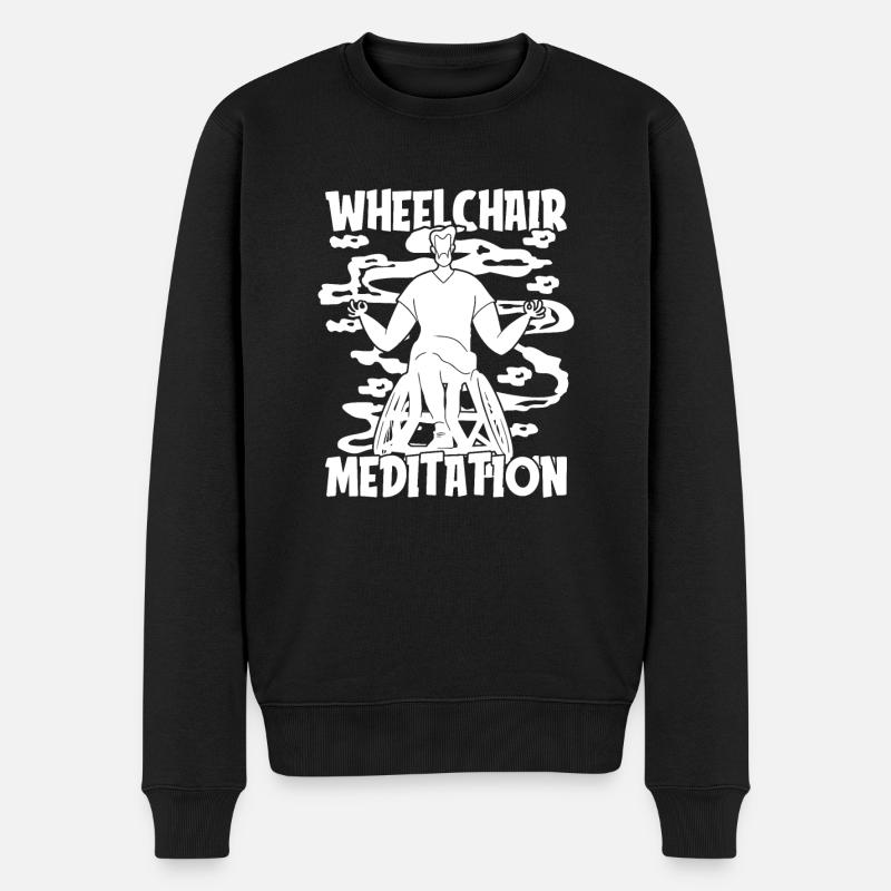 Méditation Méditation Fauteuil roulant - Pull Premium bio Homme - noir