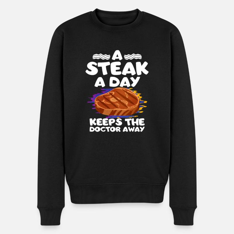 Bifteck - Pull Premium bio Homme - noir