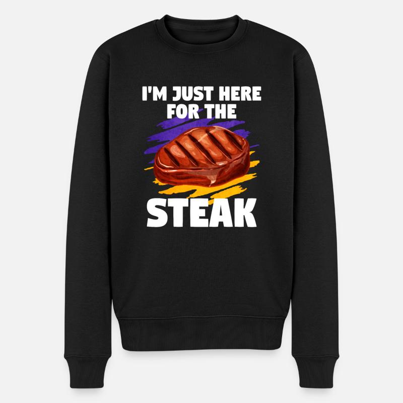 Steak - Männer Premium Bio Pullover - Schwarz