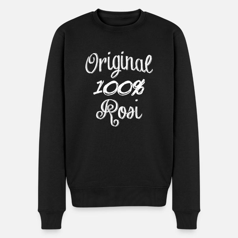 Original 100% Rosi - Männer Premium Bio Pullover - Schwarz