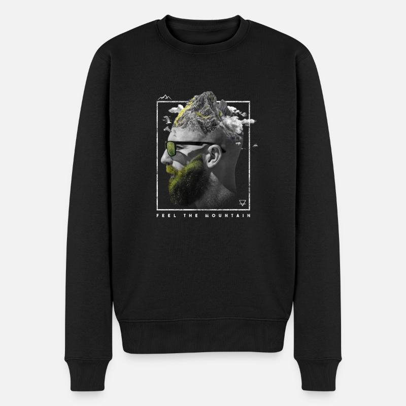 Bergkopf - Männer Premium Bio Pullover - Schwarz