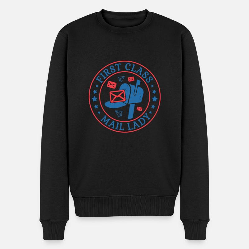 Postbote Postbotin Post Briefträger - Männer Premium Bio Pullover - Schwarz