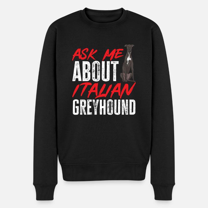 Lévrier italien Greyhound Chiens - Pull Premium bio Homme - noir