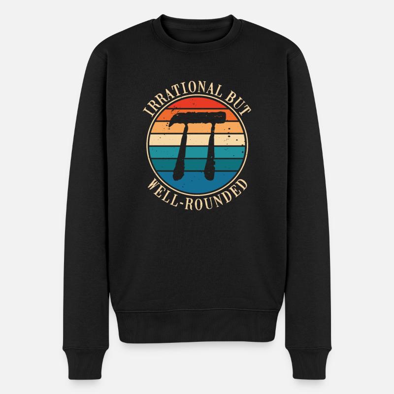 Irrational Pi, Aber Gut Abgerundet - Männer Premium Bio Pullover - Schwarz