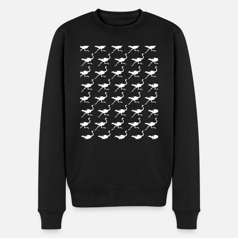 Running Ostrich - Männer Premium Bio Pullover - Schwarz