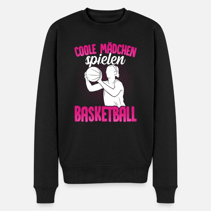Coole Mädchen spielen Basketball - Männer Premium Bio Pullover - Schwarz