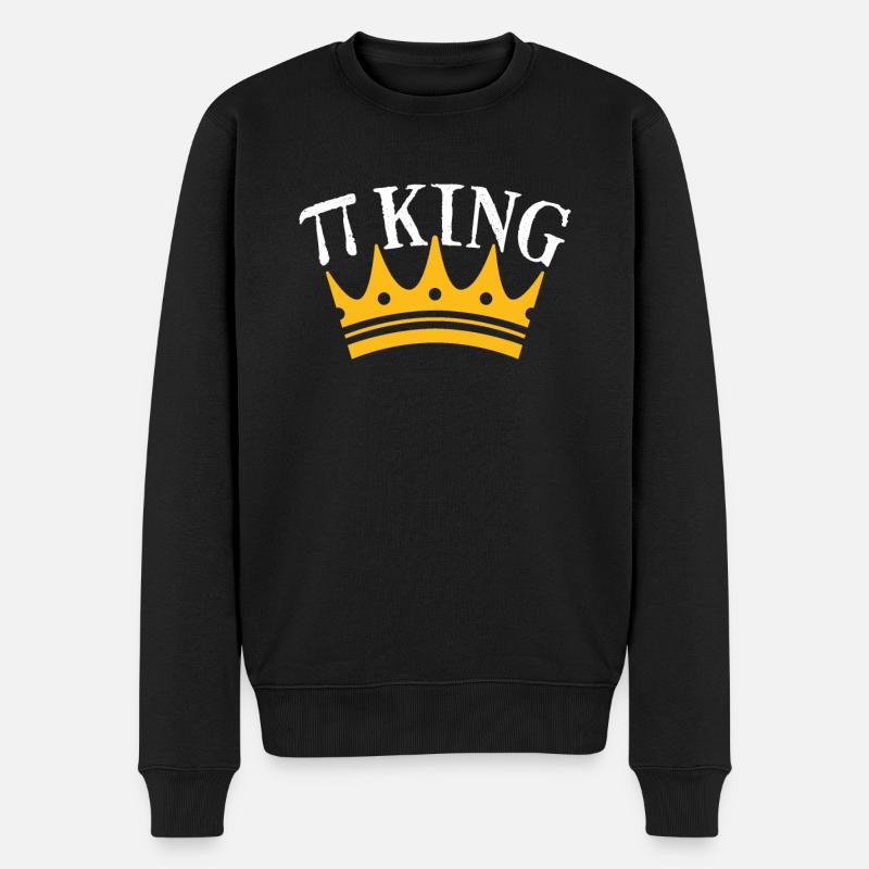 Pi König - Männer Premium Bio Pullover - Schwarz