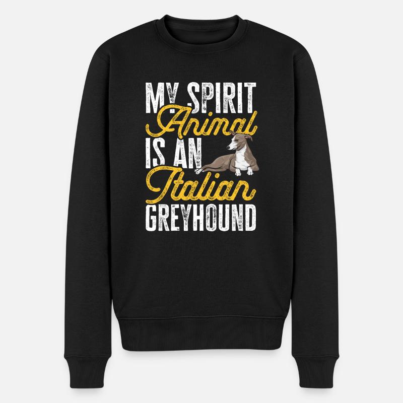 Lévrier italien Greyhound Chiens - Pull Premium bio Homme - noir