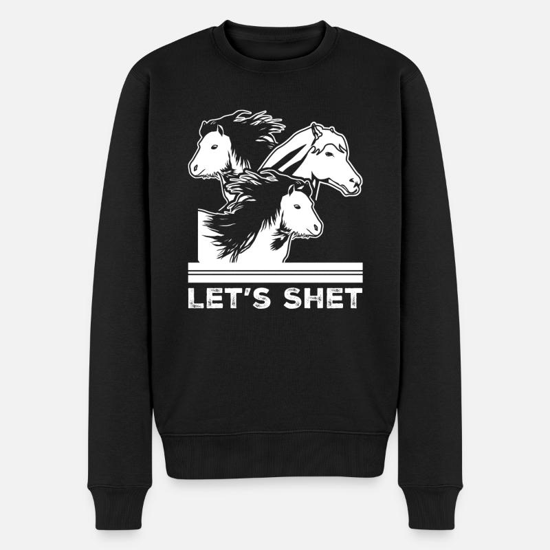 Shetlandpony Reiten Pferde Shetty - Männer Premium Bio Pullover - Schwarz