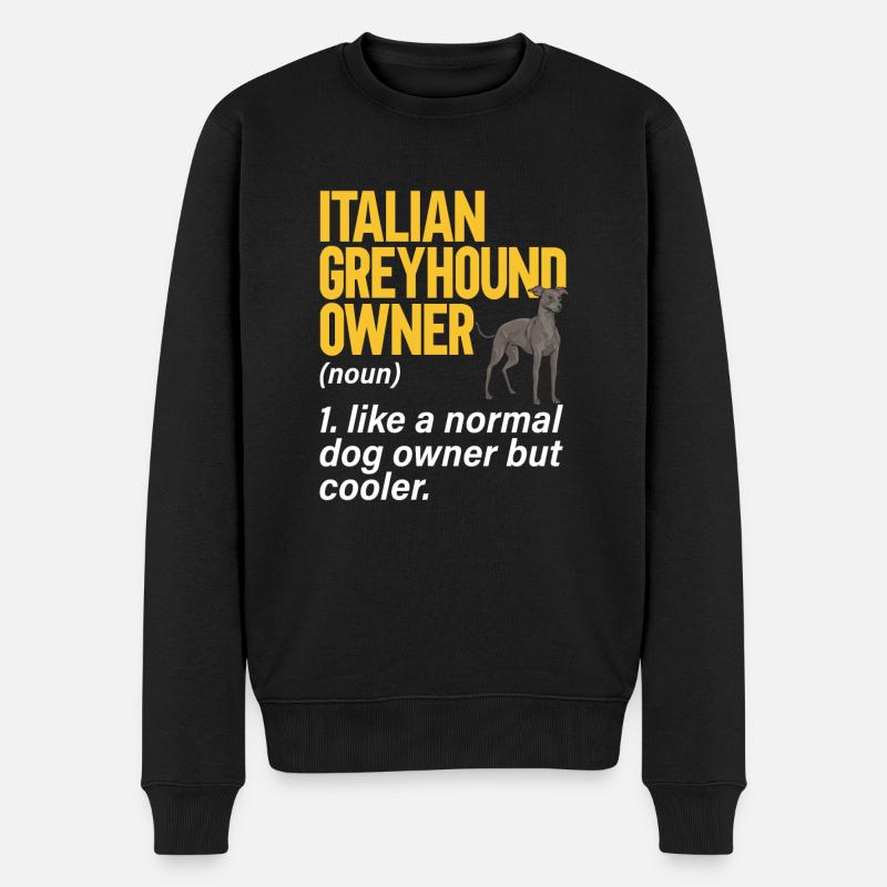 Lévrier italien Greyhound Chiens - Pull Premium bio Homme - noir