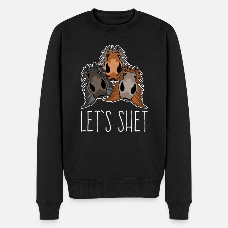 Shetlandpony Shetland Pony Shetty - Männer Premium Bio Pullover - Schwarz