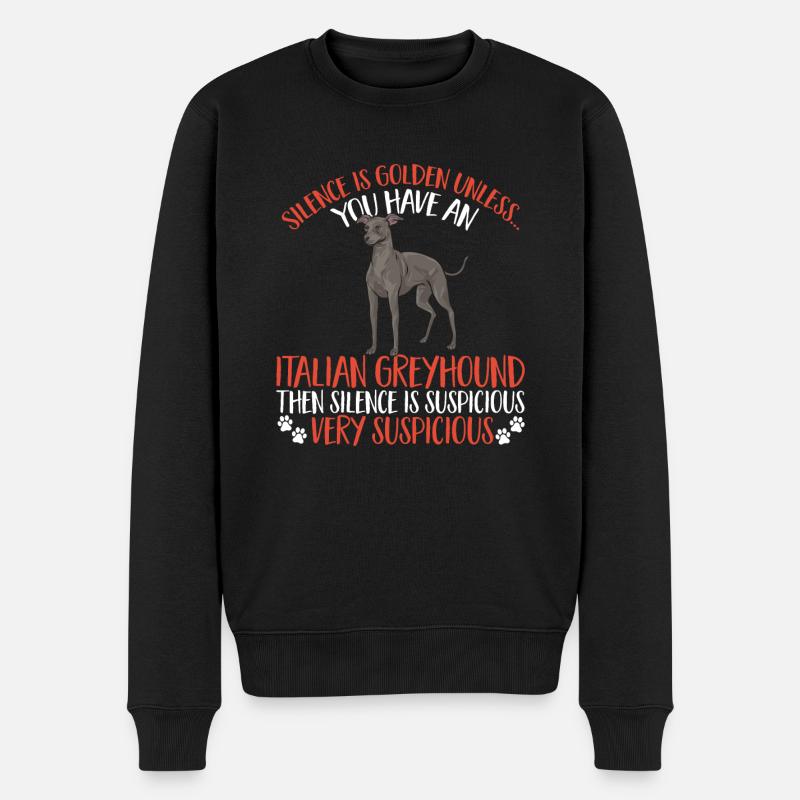Lévrier italien Greyhound Chiens - Pull Premium bio Homme - noir
