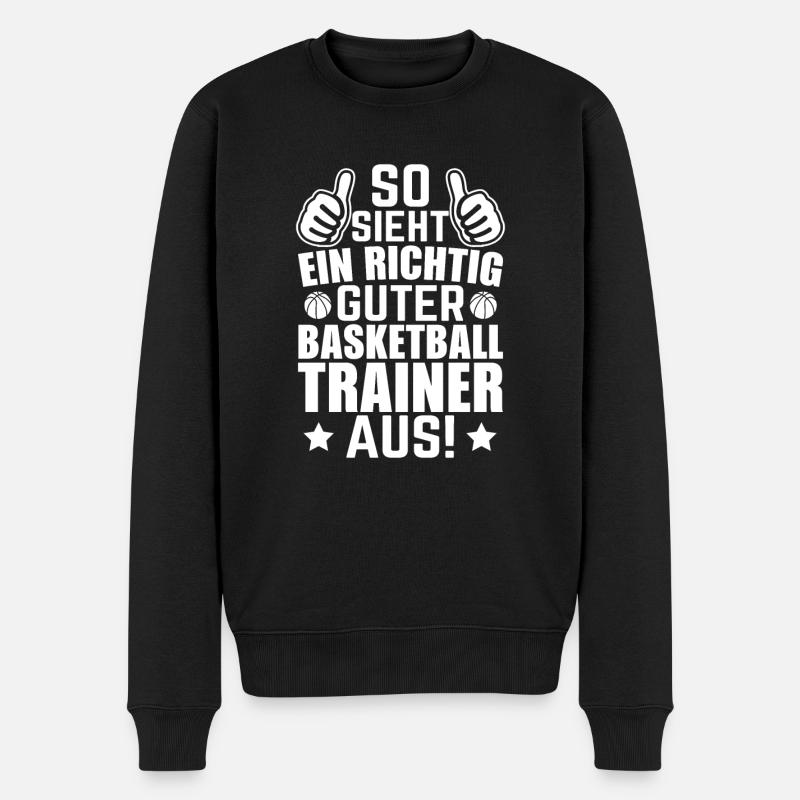 Basketballer Trainer Geschenkidee - Männer Premium Bio Pullover - Schwarz