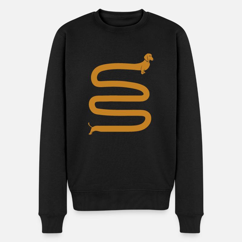 Langer Dackel - Männer Premium Bio Pullover - Schwarz