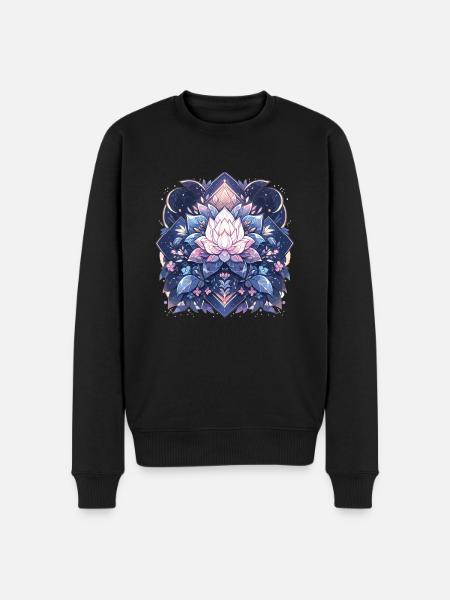 Lotus Blossom - Men's Premium Organic Jumper - black
