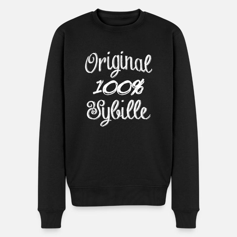Original 100% Sybille - Männer Premium Bio Pullover - Schwarz