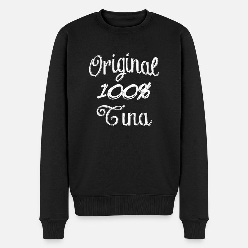 Original 100% Tina - Pull Premium bio Homme - noir