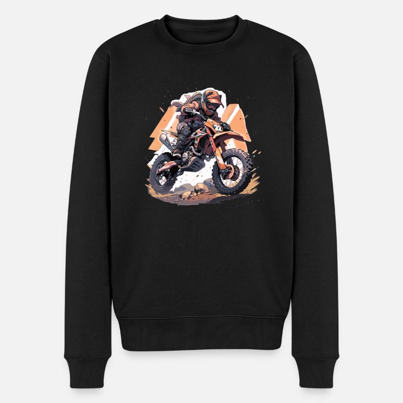 Supermoto Motocross Motocross Motorrad Biker - Männer Premium Bio Pullover - Schwarz