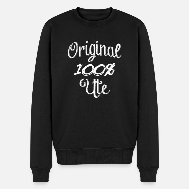 Original 100% Ute - Männer Premium Bio Pullover - Schwarz