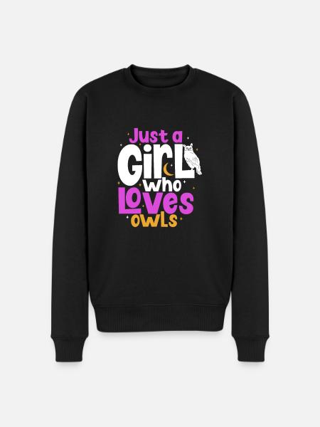 Owl Cute Owl Owl Lover just a Boy who loves owls - Men's Premium Organic Jumper - black