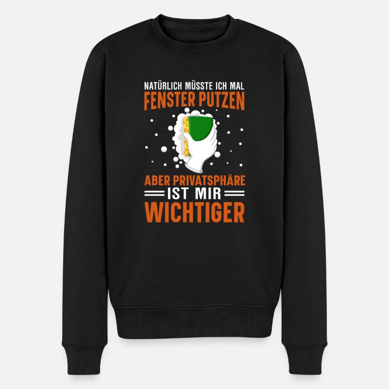 Fenster putzen Privatsphäre Geschenkidee - Männer Premium Bio Pullover - Schwarz