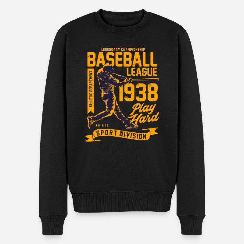 Graphique de la ligue de baseball - Pull Premium bio Homme - noir