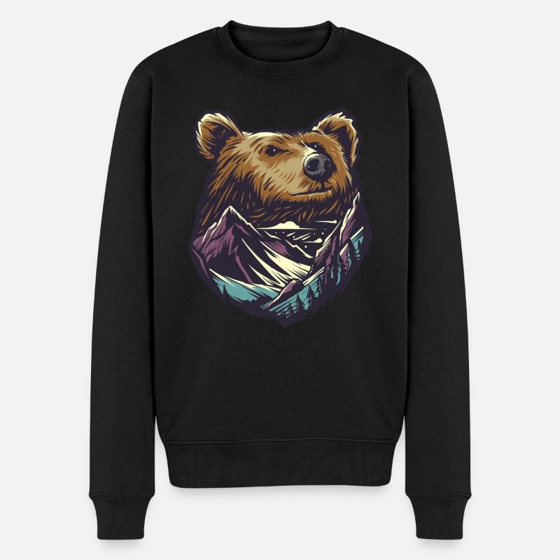 Ours et montagne - Pull Premium bio Homme - noir