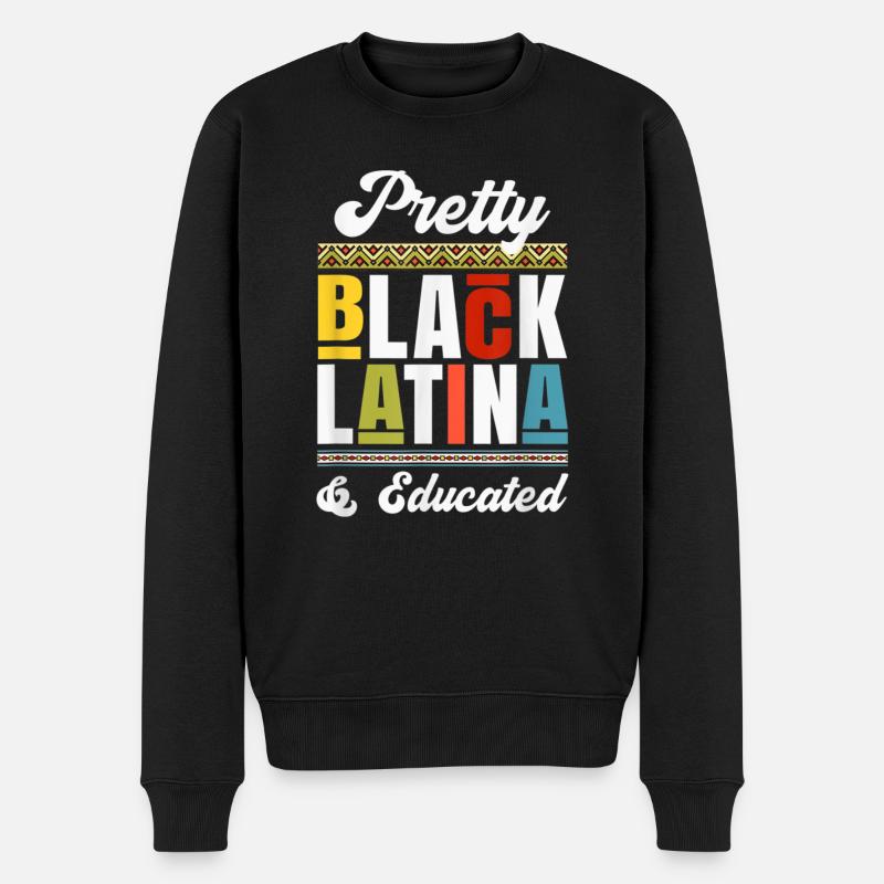 Gebildete schwarze Latinx Afro Latina Pride Geschenk - Männer Premium Bio Pullover - Schwarz