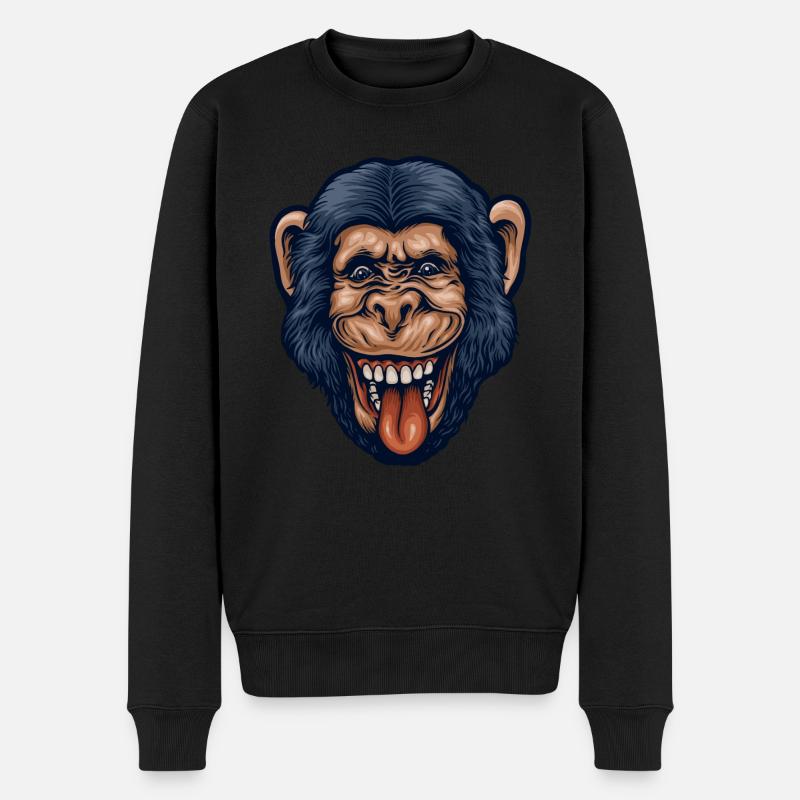 Tête de chimpanzé - Pull Premium bio Homme - noir