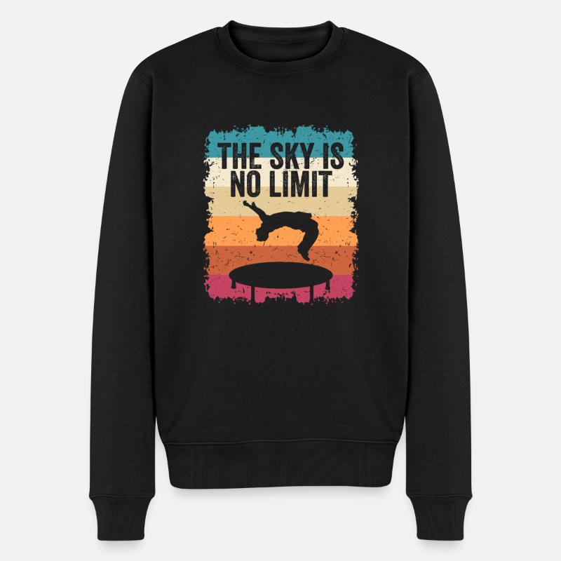 The Sky is No Limit Trampoline - Männer Premium Bio Pullover - Schwarz