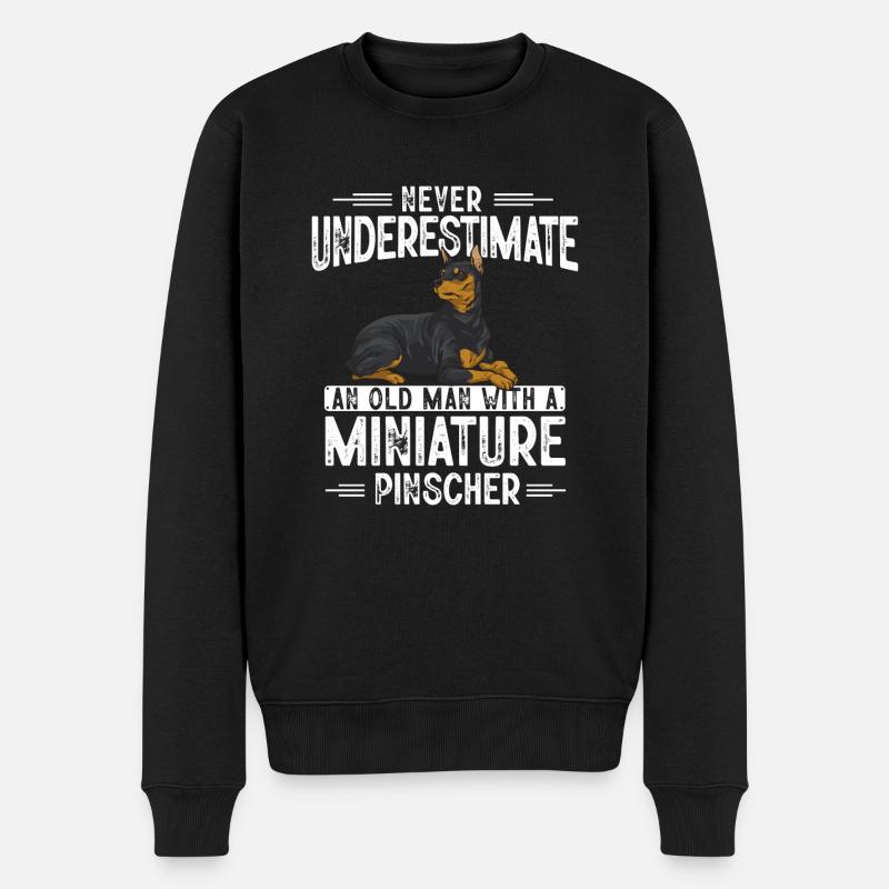 Zwergpinscher Rehpinscher Min Pin Hund - Männer Premium Bio Pullover - Schwarz