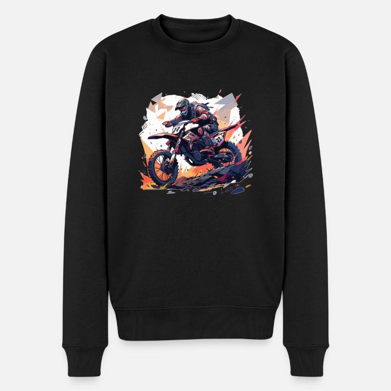 Supermoto Motocross Motocross Motorrad Biker - Männer Premium Bio Pullover - Schwarz