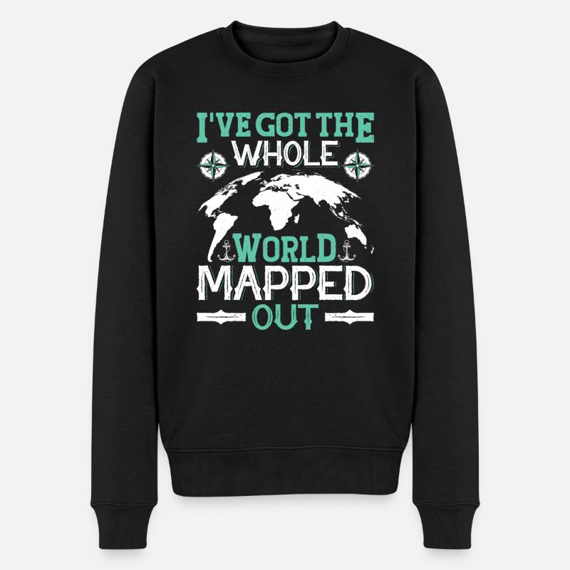 Cartographes - Pull Premium bio Homme - noir