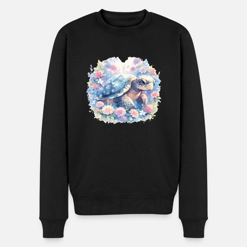 Schildkröte Echse Schildkröte Baby Schildkröten - Männer Premium Bio Pullover - Schwarz
