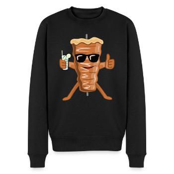 Doner kebab avec lunettes de soleil brochette kebab - Pull Premium bio Homme - noir - Devant - Nico (187cm)