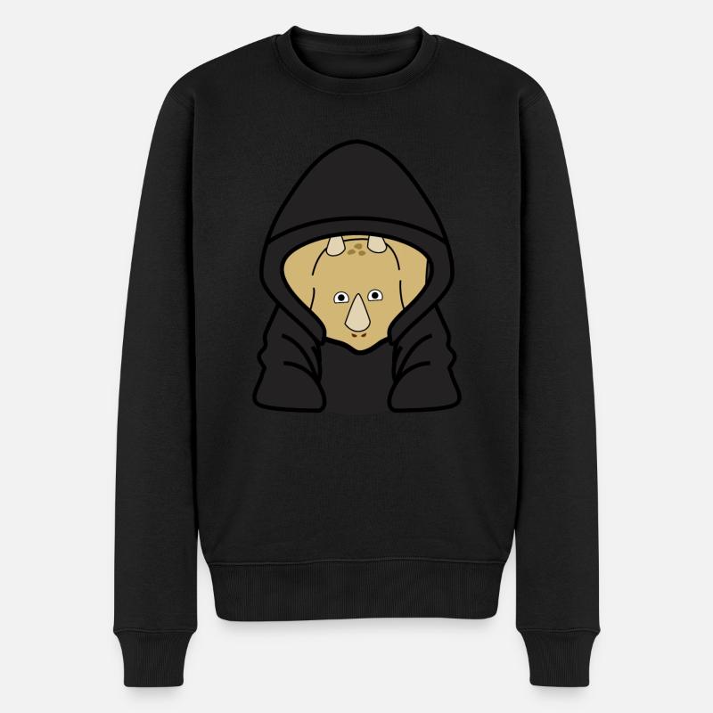keiner Dinosaurier - Männer Premium Bio Pullover - Schwarz