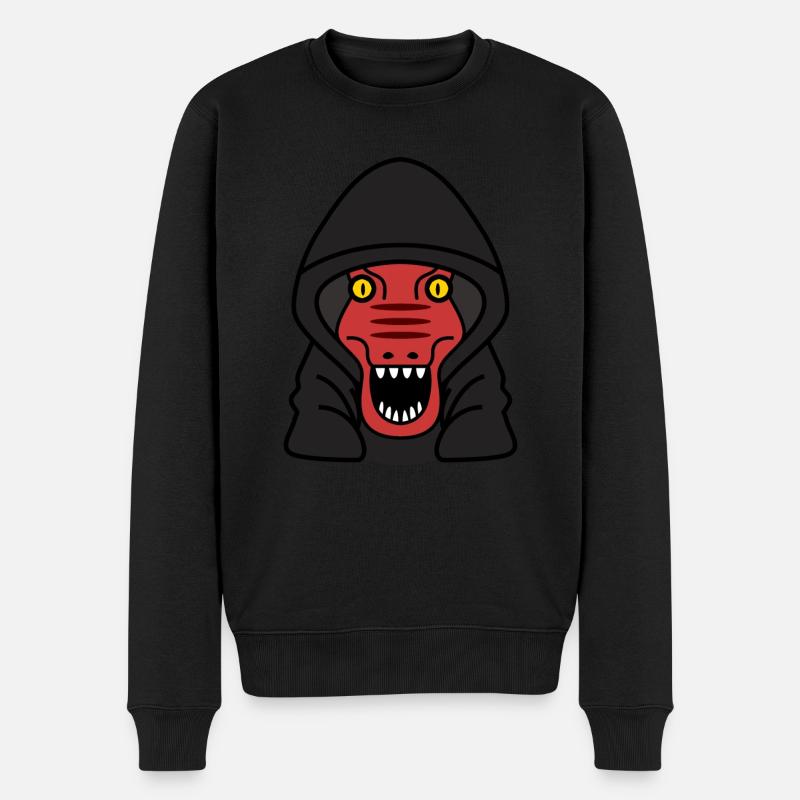 böser Dinosaurier - Männer Premium Bio Pullover - Schwarz