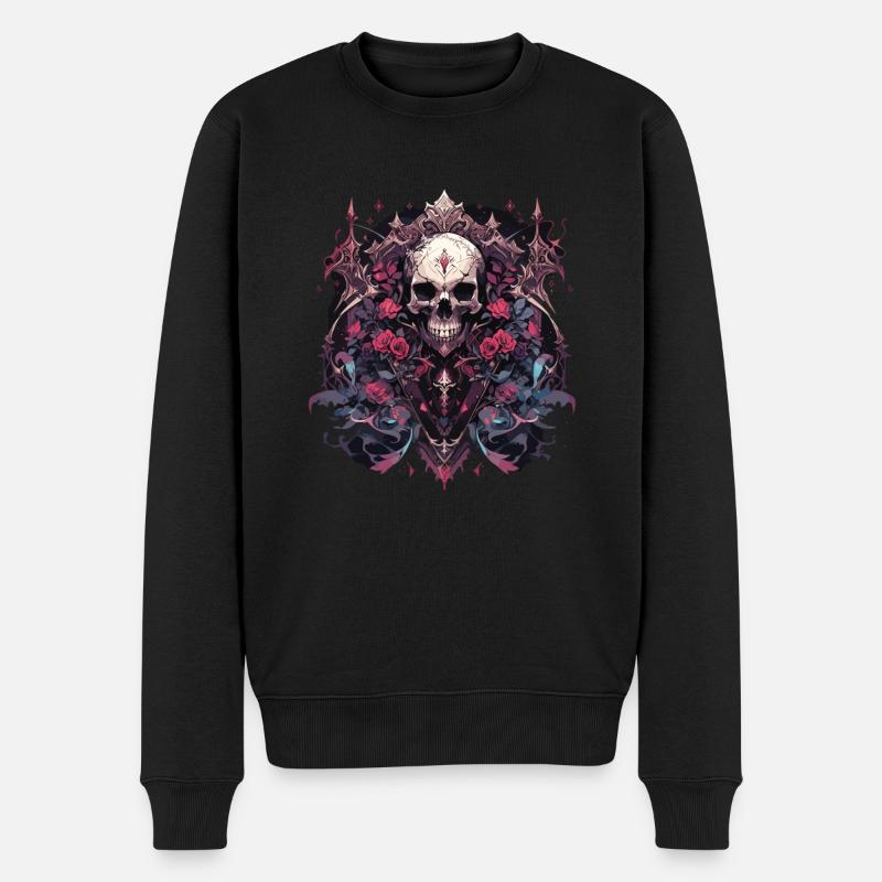 Totenkopf Skull Skulls Totenschädel Skelett - Männer Premium Bio Pullover - Schwarz