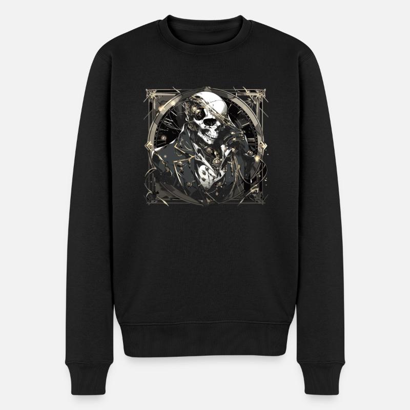 Totenkopf Skull Skulls Totenschädel Skelett - Männer Premium Bio Pullover - Schwarz