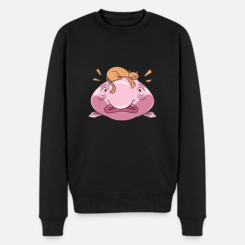 Blobfisch - Männer Premium Bio Pullover - Schwarz