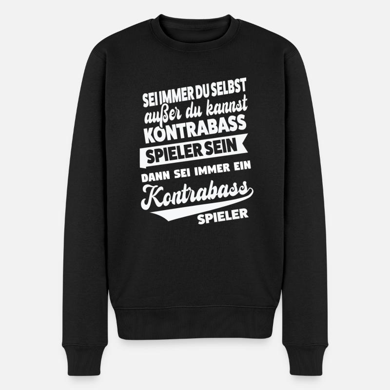 Kontrabass Musiker Kontrabass Spieler Geschenk - Männer Premium Bio Pullover - Schwarz