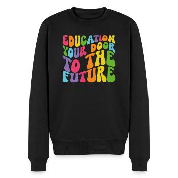 L’éducation est votre porte vers l’avenir - Pull Premium bio Homme - noir - Devant - Nico (187cm)